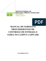 Manual de Normas e Procedimentos de Controle de Entrada e Saida