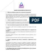 Cuestionario para Materia de Proyectos