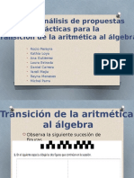 Tema 6. Análisis de Propuestas Didácticas para La Transición de La Aritmética Al Álgebra