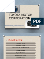 Toyota Motor Corporation: Presented by Vasilica Puica