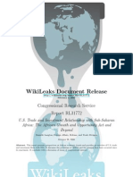 CRS - RL31772 - U.S. Trade and Investment Relationship With Sub-Saharan Africa: The African Growth and Opportunity Act and Beyond