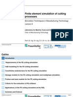 Fe Simulation of Cutting Processes