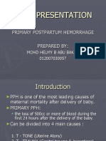 Postpartum Hemorrhage Due To Uterine Atony