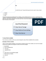 Final Keyword in Java