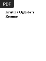 Kristina Oglesby's Resume