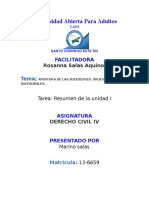 CiAPERTURA DE LAS SUCESIONES. ÓRDENES SUCESORALES - Vil IV Unidad I