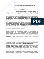 Contitucion de Sociedad de Responsabilidad Limitada