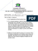 Covenant University: Che 320: Chemical Engineering Process Analysis Ii