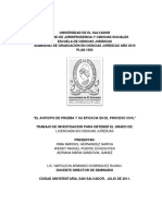 El Anticipo de Prueba y Su Eficacia en El Proceso Civil