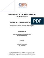 University of Business & Technology Human Communication: Chapter 6: Non Verbal Messages