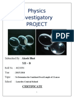 Physics Investigatory Project: Certificate