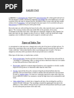 Sales Tax: Consumption Tax Point of Purchase Percentage Exemptions Tax-Inclusive