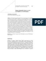 The Effects of First Language Orthographic Features On Word Recognition Processing in English As A Second Language