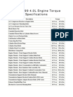 JEEP 4.0L Fastener Torque Specs