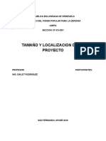 Tamaño y Localizacion de Un Proyecto