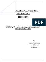 Vaibhav Bhansali Corporate Analysis and Valuation Project NMDC PDF