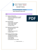 Project Management Course Outline