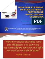 Guia para Elaborar Un Plan de Tesis o Proyecto de Investigación Económica