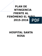 Plan de Contingencia Frente Al Fenómeno El Niño 2015 Hospital Santa Rosa 1