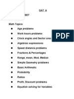 GAT A Formula List