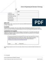 School of Engineering and Information Technology Assessment Cover Sheet