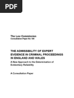 Law Commission Paper 2009 - The Admissability of Expert Evidence