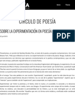 Círculo de Poesía - Sobre La Experimentación en Poesía