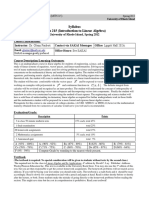 Syllabus Math 215 Introduction To Linear Algebra