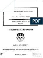 Stresses in Beams With Circular Eccentric Web Hoes