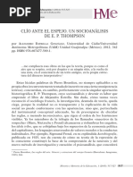 Clío Ante El Espejo. Un Socioanálisis de Thompson