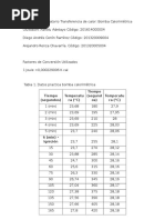 Informe de Laboratorio de Calor Bomba Calorimetrica