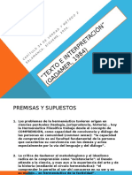 Texto e Interpretación de Gadamer: Premisas y Conceptos Claves Del Texto de 1984 (Publicado en Verdad y Metodo 2, Salamanca: Sigueme, 2004)