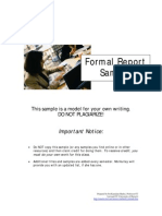 Formal Report Sample