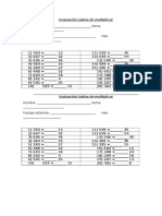 Evaluación Tablas de Multiplicar