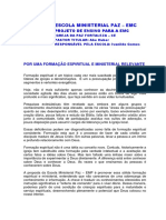 Projeto de Ensino Escola Ministerial Paz - 2012