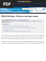 PES 2016 Guide - Full List of Real Team Names