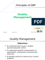 Basic Principles of GMP: Quality Management