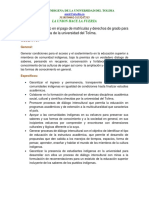 Proyecto de Descuento de Matricula Comunidades Indigenas Universidad Del Tolima