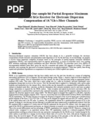 A Monolithic One-Sample/Bit Partial-Response Maximum Likelihood Sige Receiver For Electronic Dispersion Compensation of 10.7Gb/S Fiber Channels