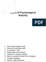 Signs of Psychological Maturity