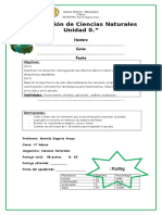 Evaluación de Ciencias Naturales Unidad 0, 4° Básico