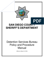 San Diego County Sheriff's Detention Service Policy and Procedure Manual