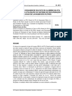 Redução Na Dosagem de Sulfato de Alumínio Na Eta Com A Utilização Do Sistema de Recuperação de Agua de Lavagem Dos Filtros