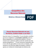 Opolítica Dos Recursos Naturais - Minérios e Minerais Energéticos PDF