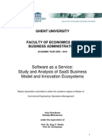 Study and Analysis of SaaS Business Model and Innovation Ecosystem