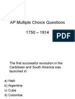 AP Multiple Choice Questions 1750 - 1914