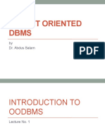 Object Oriented DBMS-1