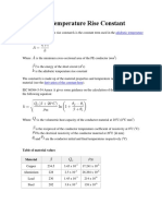 Cable Adiabatic Temperature Rise Constant