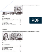 Listening Assessment Unit 3A New English File Elementary