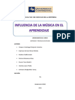 Influencia de La Música en El Aprendizaje